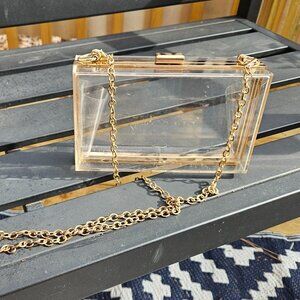 Clear Lucite plastic purse